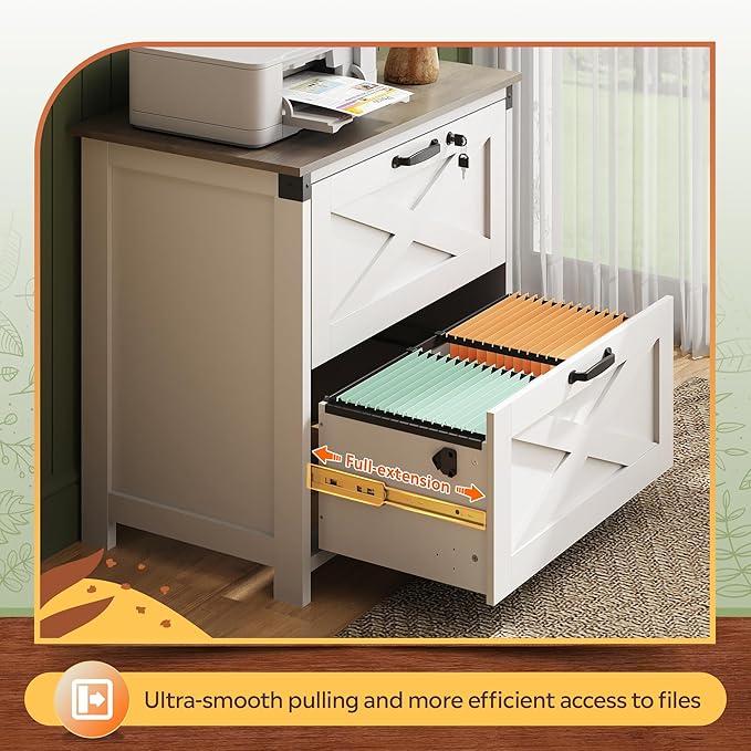 DEVAISE 2 Drawer File Cabinet, Lateral Wood Filing Storage Cabinet - Image 5