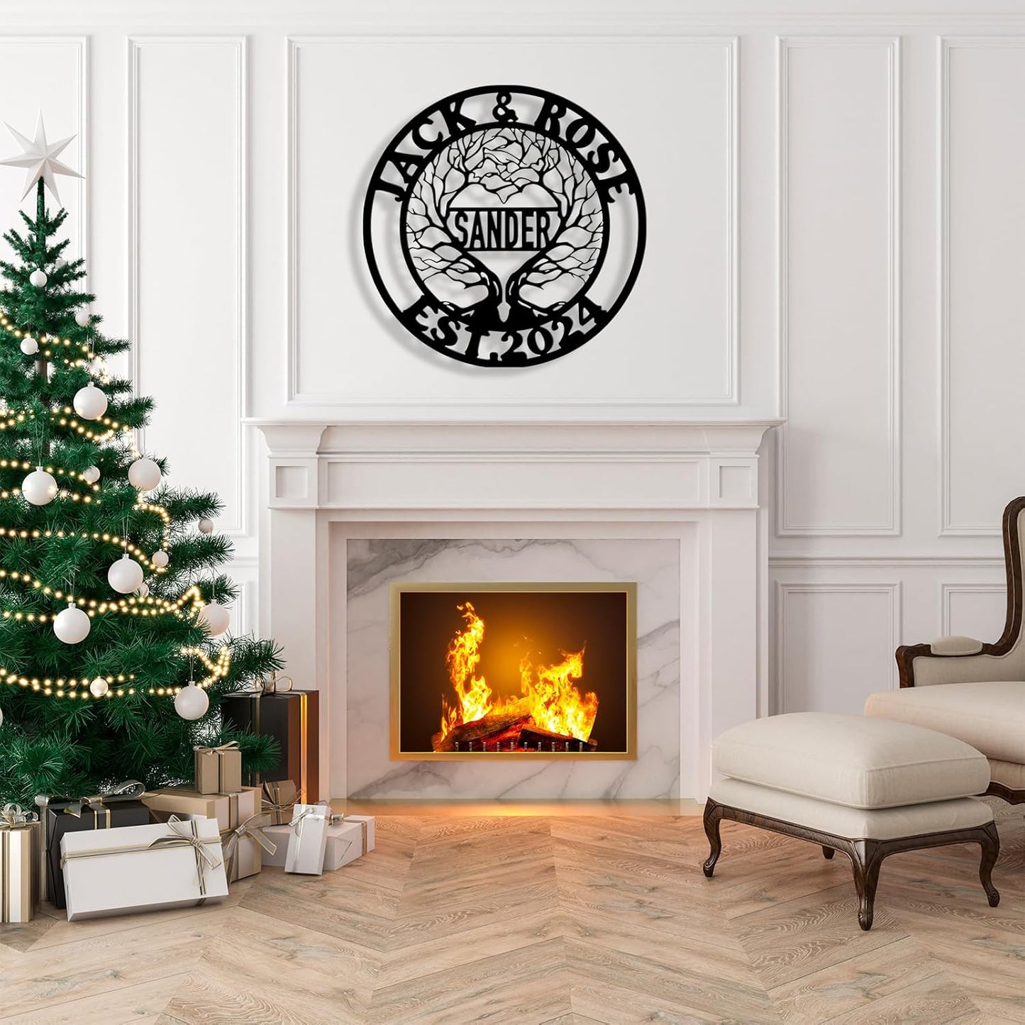 Personalized Tree of Life Metal Sign Wall Art Decor, Custom Wedding Gifts for Couples, Custom Family Name Sign, Christmas Valentine's Day Housewarming Gifts