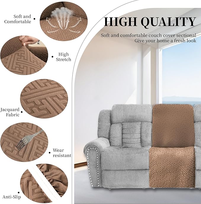 100% Waterproof Sectional Recliner Couch Covers - Image 5