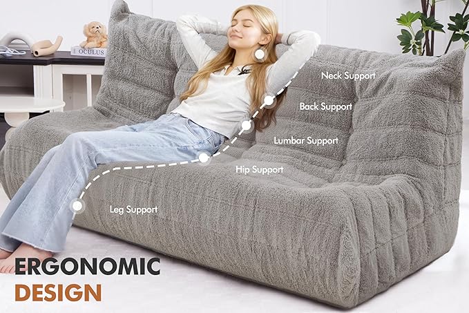 Bean Bag 3-Seater Chair Big Sofa Beanbag Chair - Image 4