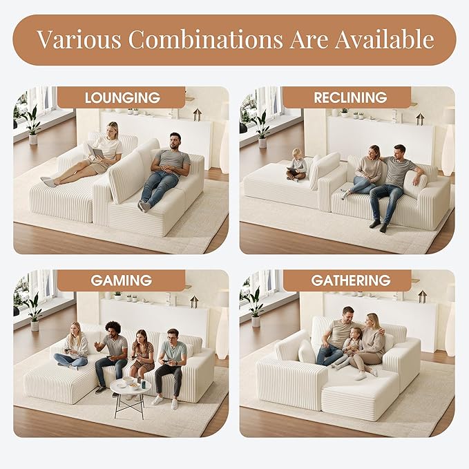 GRUSIGN 107'' Cloud Sectional Boneless Couches - Image 5