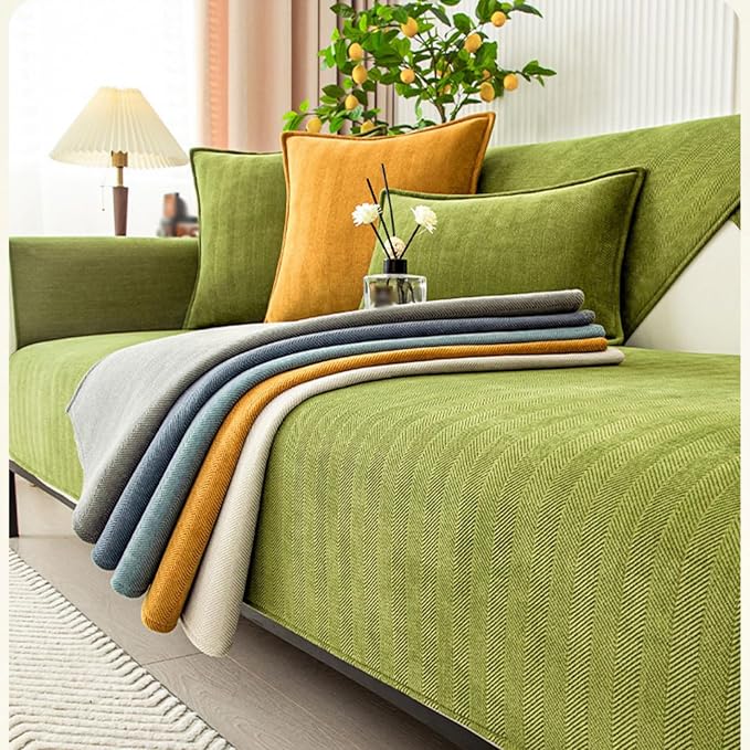 Funny Fuzzy Couch Cover, Chenille Couch Furniture Protector, Non Slip Sofa - Image 2