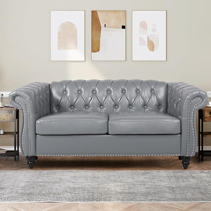 QHITTY 3 Piece Living Room Set, Sectional Chesterfield Sofa Chair Contemporary - Image 8
