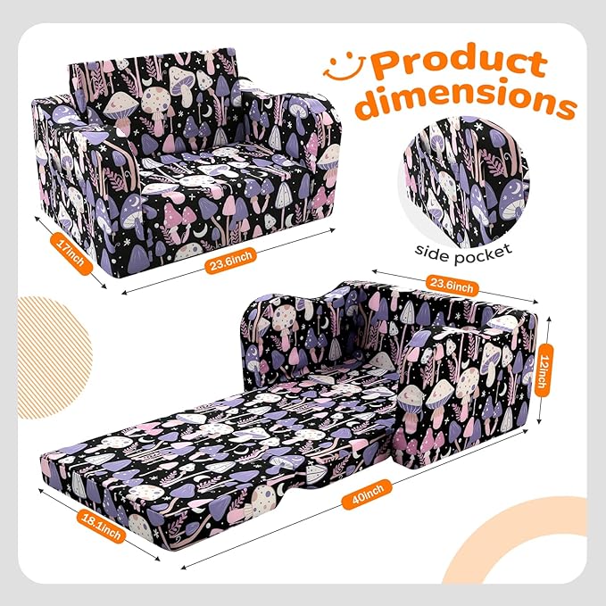 MeMoreCool Toddler Couch Chair – Foldable Kids Sofa - Image 3