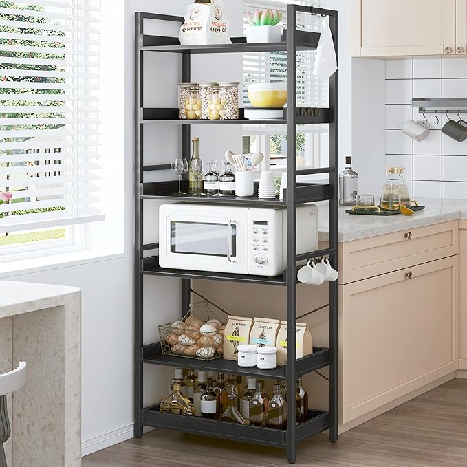 HCHQHS 6 Tier Bookshelf, Adjustable Industrial Bookcase, Vertical Tall Book - Image 6
