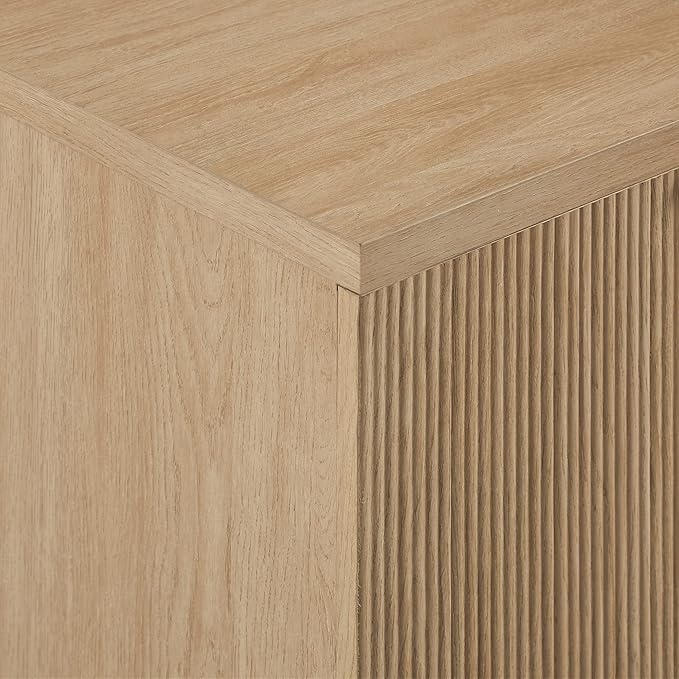 Walker Edison Reema Fluted Door Accent Table, 32 Inch, Coastal Oak - Image 7