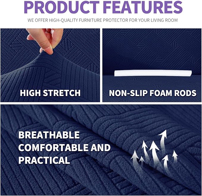 ZNSAYOTX Oversized Super Stretch Couch Cover, New Striped Sofa Covers - Image 4