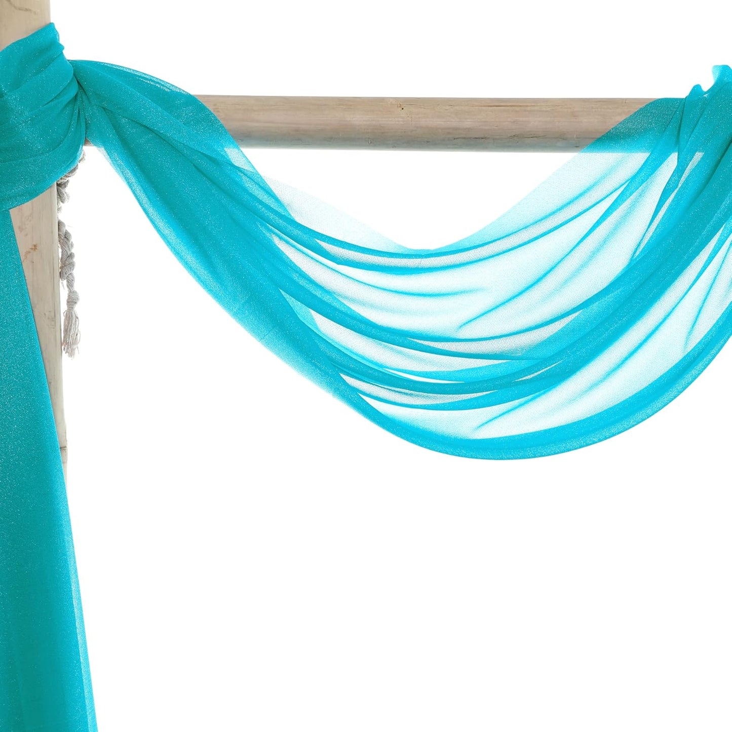 VDS Pack of 1 Panel (30 Inch X 40 Feet) Wedding Arch Draping Fabric Sheer Chiffon Fabric Drapery for Wedding Ceremony Reception Swag Backdrop Canopy Chuppah ARBO Altars Decoration (Peacock Blue)