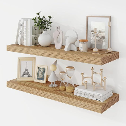 Acovy 30 Inch Floating Shelves, 9.3" Deep Floating Shelf Wall Mounted, Rustic by Acovy