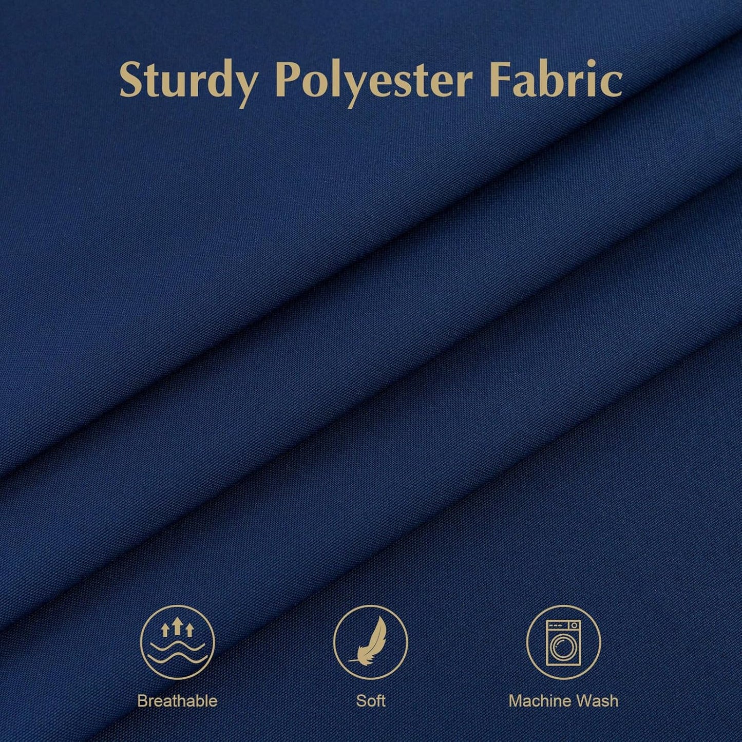 2 Pack Round Table Cloth 48 Inch Navy Tablecloth Washable Polyester Solid Dining Table Cover for Birthday Party Dinner Holiday Outdoor Indoor