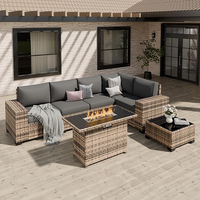 Patio Furniture Set, Wide Armrest Outdoor Furniture Set by VonzoyHome