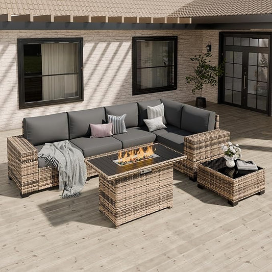 Patio Furniture Set, Wide Armrest Outdoor Furniture Set by VonzoyHome