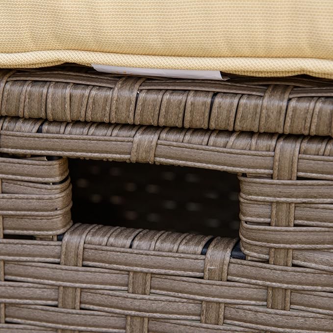 Outsunny 6 Piece Patio Furniture Set, PE Wicker Outdoor Furniture Conversation - Image 9