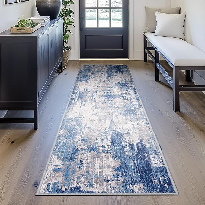 RELEANY Washable Area Rugs 2'x6' Non-Slip Modern Abstract Soft - Image 5