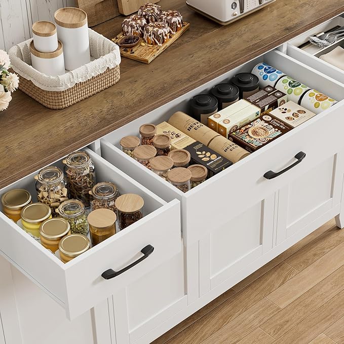 HORSTORS 55" Buffet Cabinet, Modern Farmhouse Sideboard Buffet - Image 6