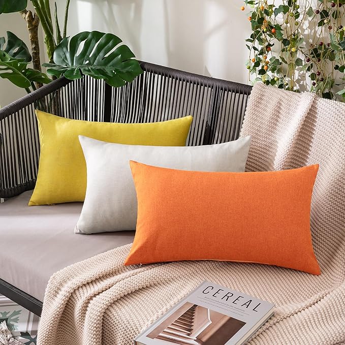 MIULEE Pack of 2 Decorative Outdoor Solid Waterproof Throw Pillow Covers Faux - Image 7