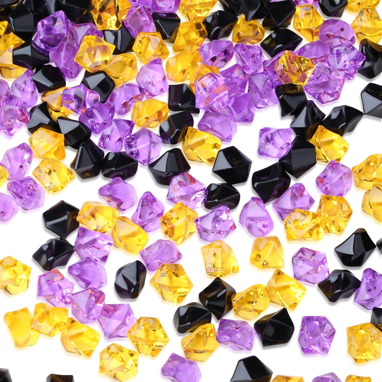 YATOJUZI 500pcs Fake Ice Cubes Halloween Decor Acrylic Crushed Rocks Vase Fillers Plastic Diamonds Gems for DIY Halloween Party Centerpiece Table Scatter Prop Display 0.5"