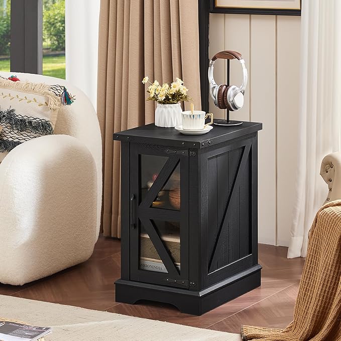 Joaxswe Narrow Night Stand for Small Spaces, Farmhouse Side End Table - Image 7
