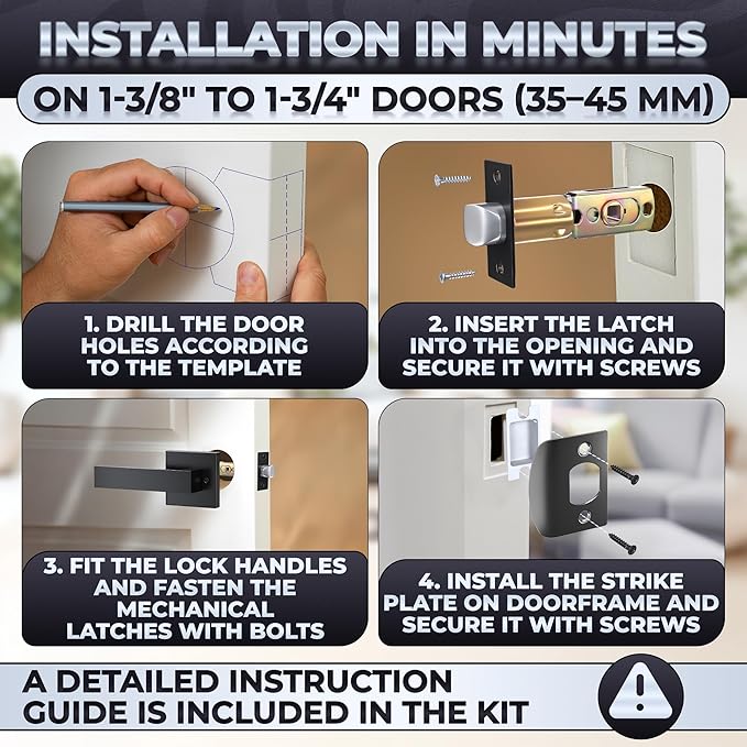 Front Door Lock Set with Deadbolt – Zinc Alloy Body with Multi‑Layer Plating | - Image 6