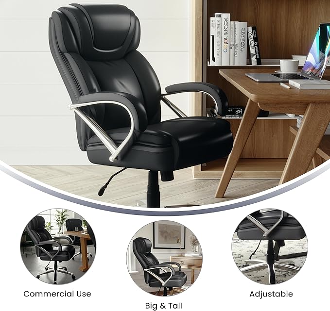 Flash Furniture HERCULES Series Big & Tall 500 lb. Rated Black LeatherSoft - Image 5