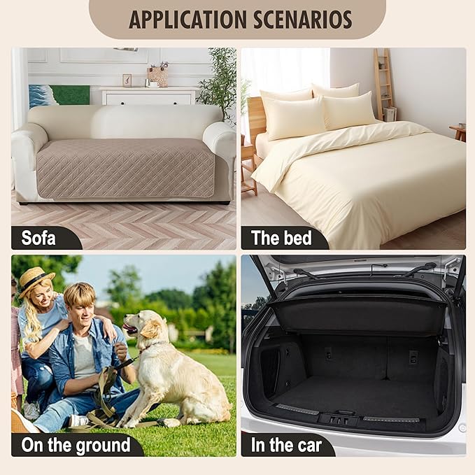 Genina Waterproof Couch Cover, Washable Anti-Slip 86.6 inch Sofa Covers - Image 6
