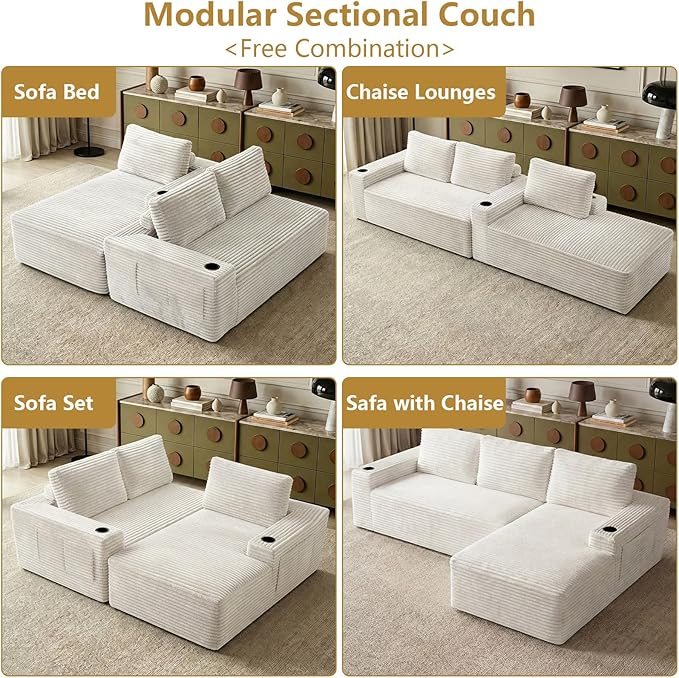 104" Cloud Sectional Couch L-Shaped - Image 3