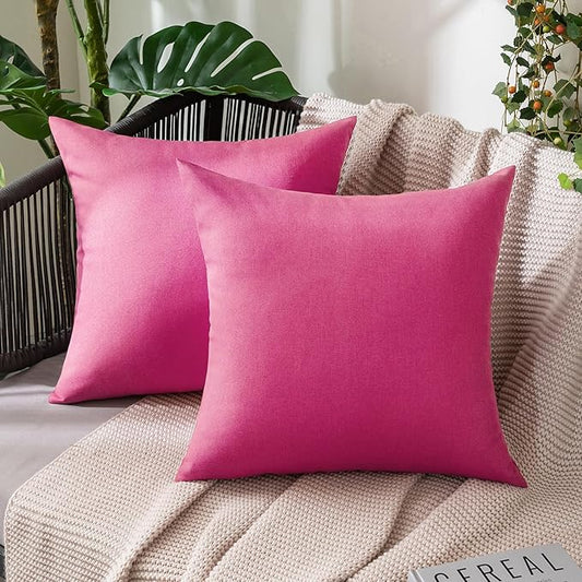 MIULEE Pack of 2 Decorative Outdoor Solid Waterproof Throw Pillow Covers Faux by MIULEE