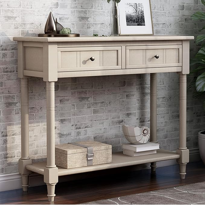 Merax Wood Sofa Table Console Table, Entryway Table Traditional Design - Image 3