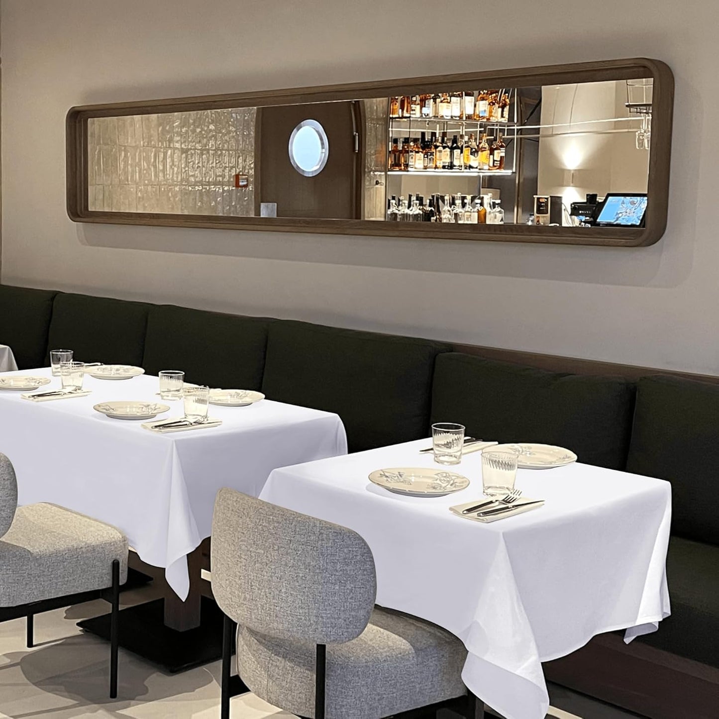 sancua Small Square Tablecloths 2 Pack - 36x36 Inch - White Table Cloth for Square or Round Tables, Washable Polyester Fabric Table Cover for Nightstand End Bedside Tables