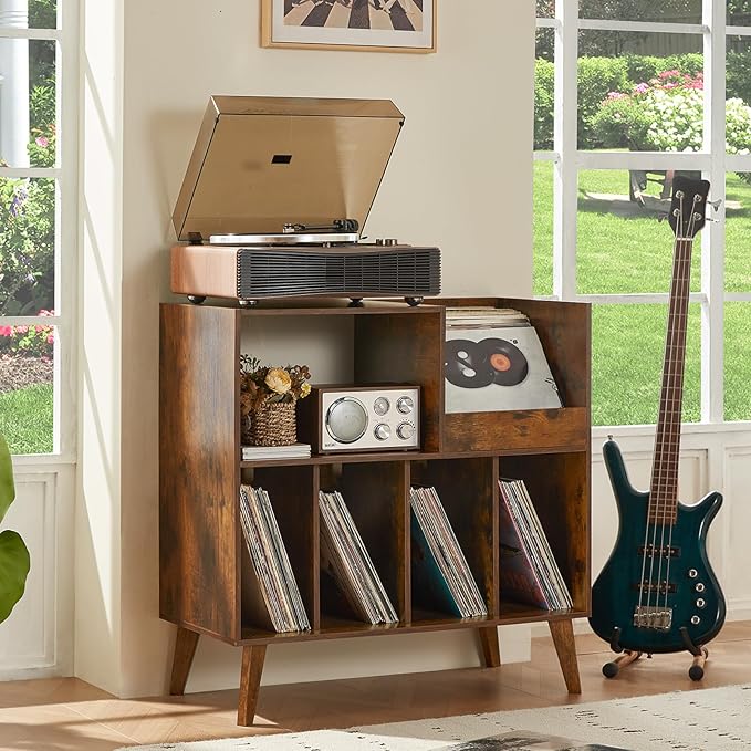 LELELINKY Large Record Player Stand, Turntable Stand - Image 3