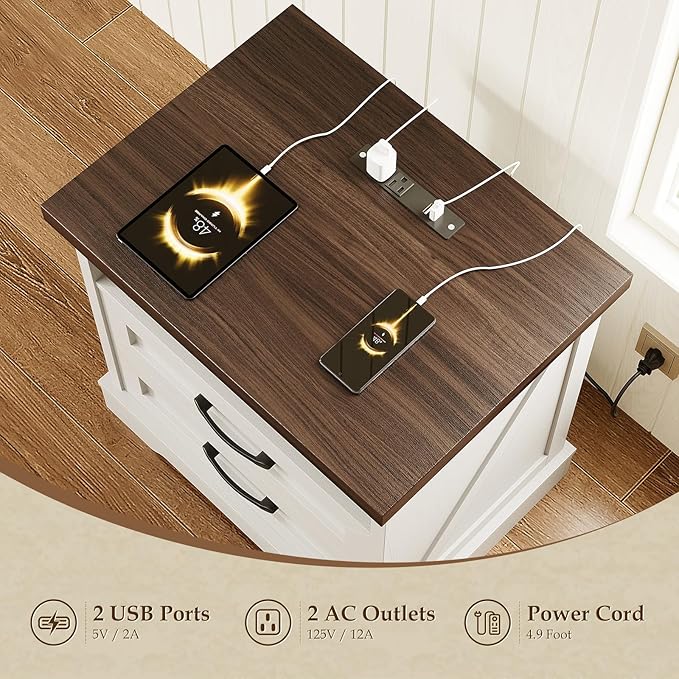 AODK 24 Inch Farmhouse Nightstand - Image 4