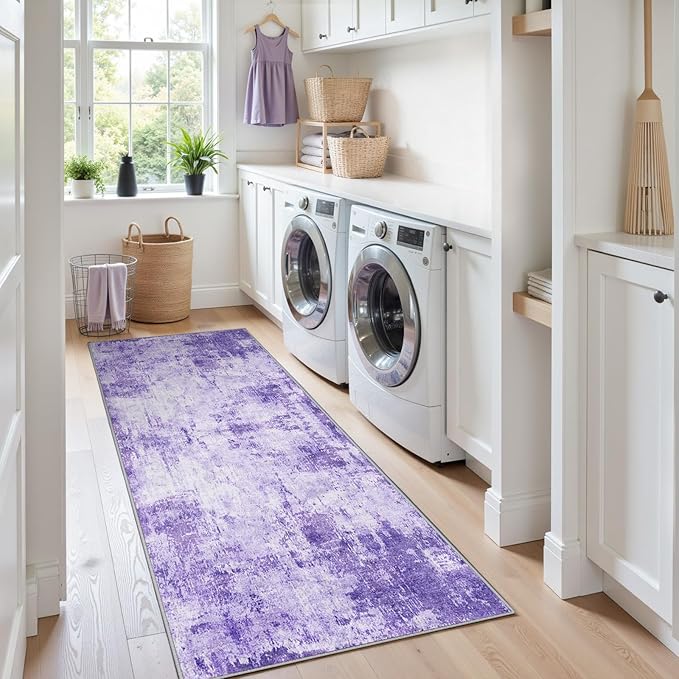 RELEANY Washable Area Rugs 2'x6' Non-Slip Modern Abstract Soft - Image 3