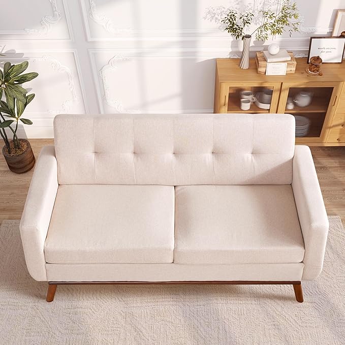 Kingfun 65" W Loveseat Sofa, Mid Century Modern Decor Love Seat Couches - Image 5