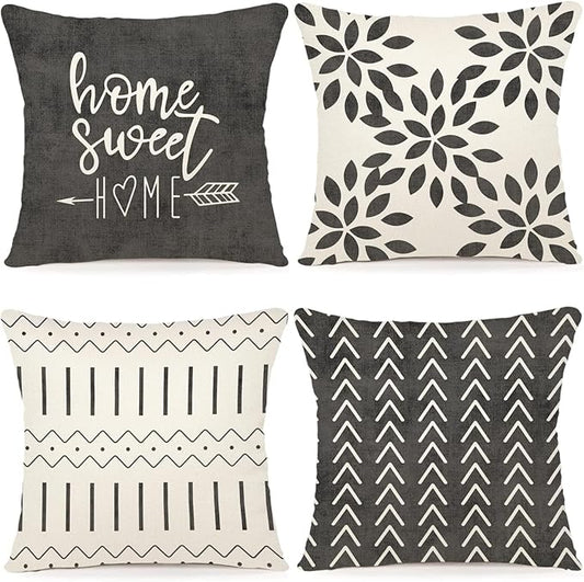 YCOLL Pillow Covers 16x16 Set of 4, Modern Sofa Throw Pillow Cover, Decorative by PillowCoversExpert