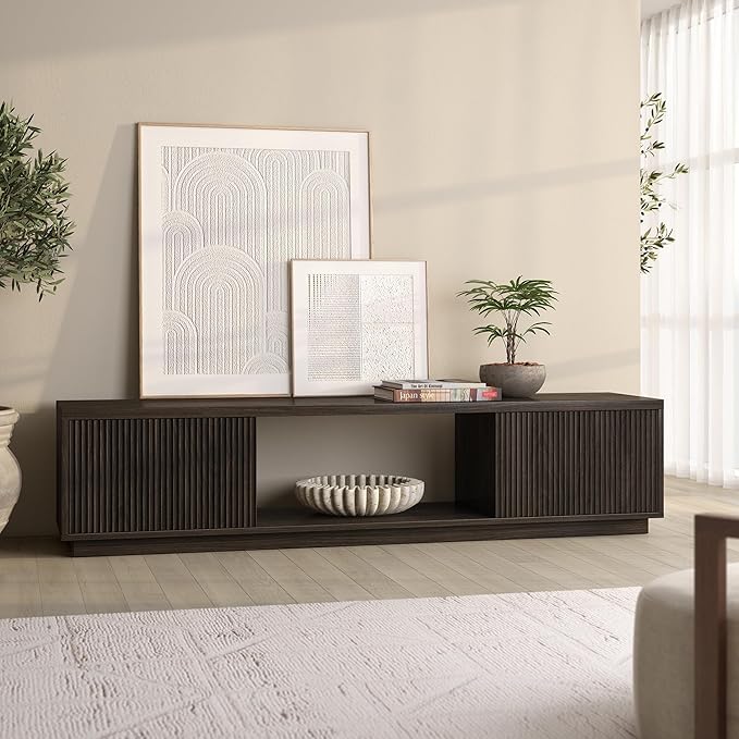 Henn&Hart Fluted TV Stand for TVs up to 78" - Image 4