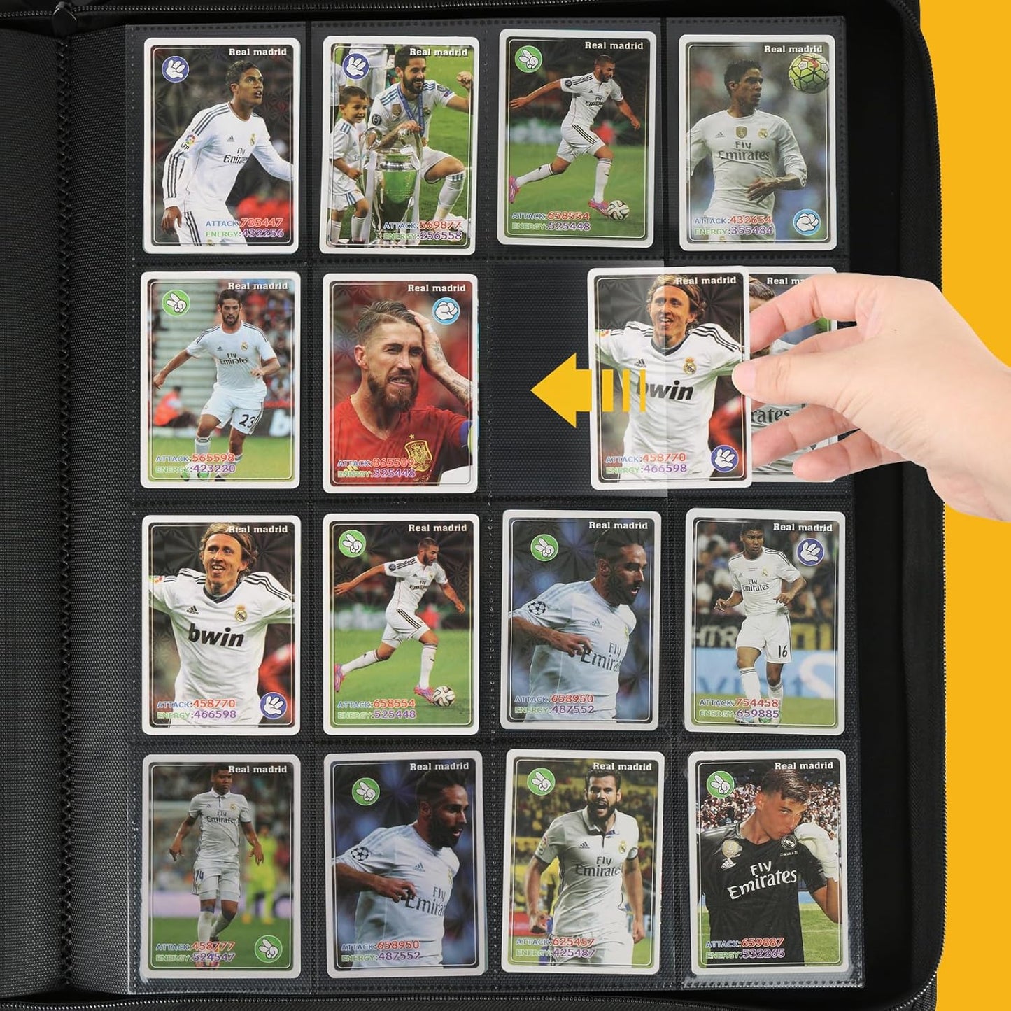 Trading Card Binder 16 Pocket, 1024 Pockets Card Binders, Card Collection Binder, Card Album Folder for MTG, TCG, Sports Cards, Game Cards (Black)