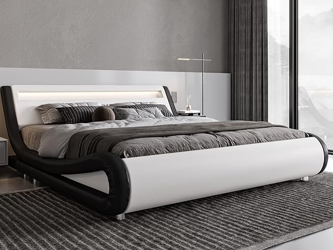 Allewie Queen Size LED Platform Bed Frame by Allewie