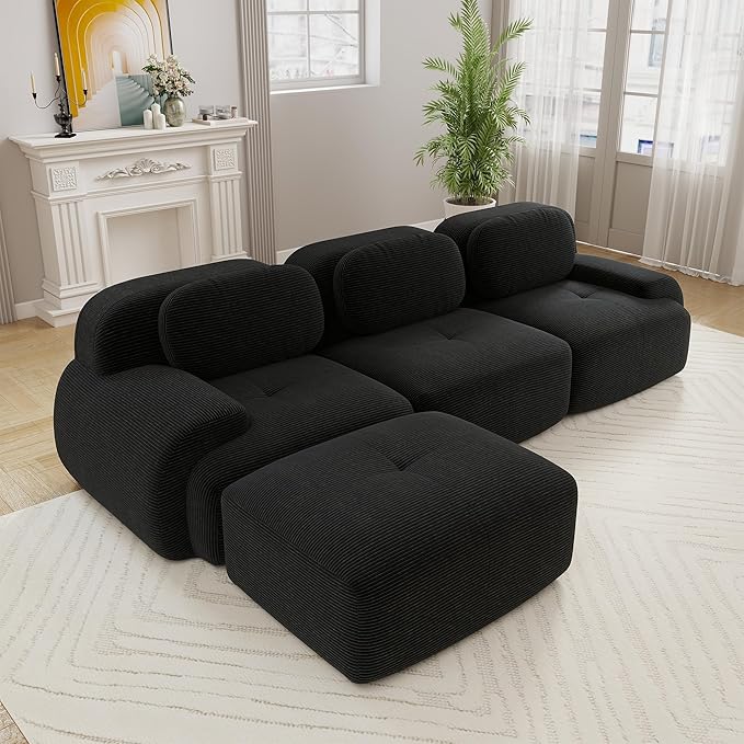 Boneless Sectional Couch, No Assembly Required, 117.3” L Shaped Modular Cloud by ModonChicSofasCouches