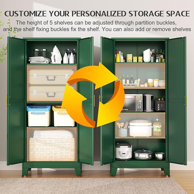 GAIOUS 75.2" Tall Kitchen Food Pantry, Pantry Cabinet - Image 4