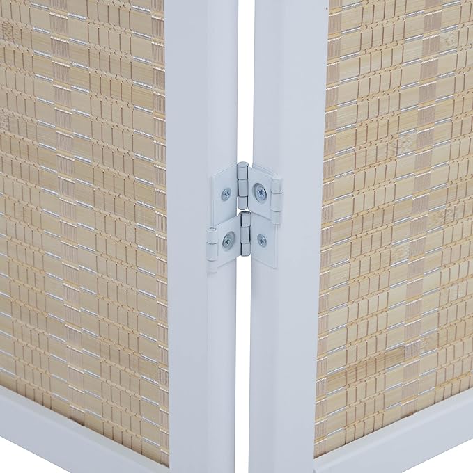 Roundhill Furniture Inkwell 4-Panel Bamboo Room Divider, Folding Portable - Image 7