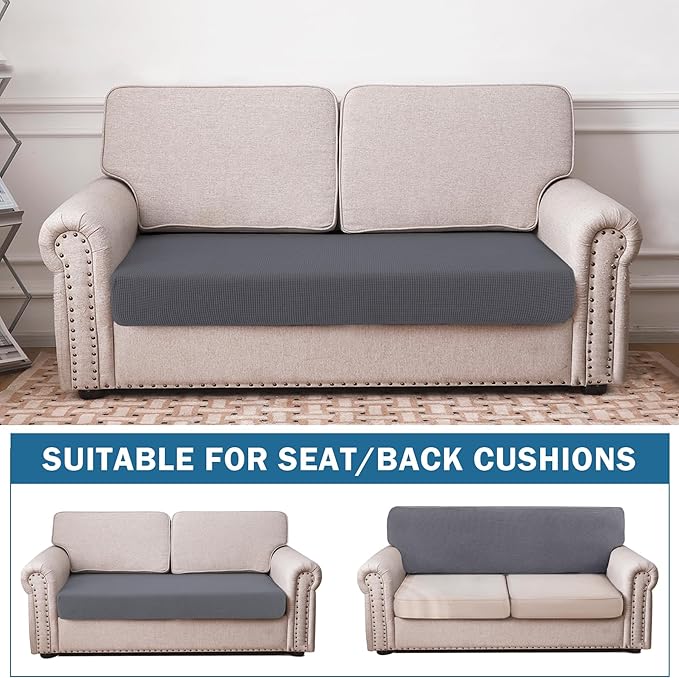 Water Repellent Couch Cushion Cover Loveseat Cover, Stretch Sectional Sofa Seat - Image 2