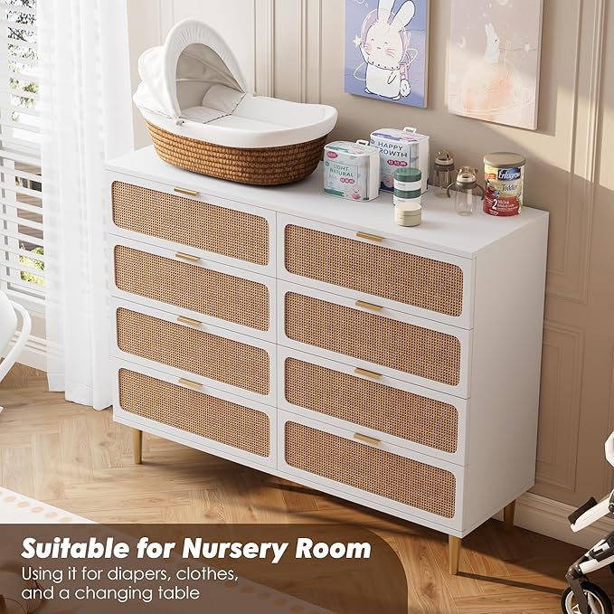 GarveeHome Rattan 8 Drawer Dressers - Image 5
