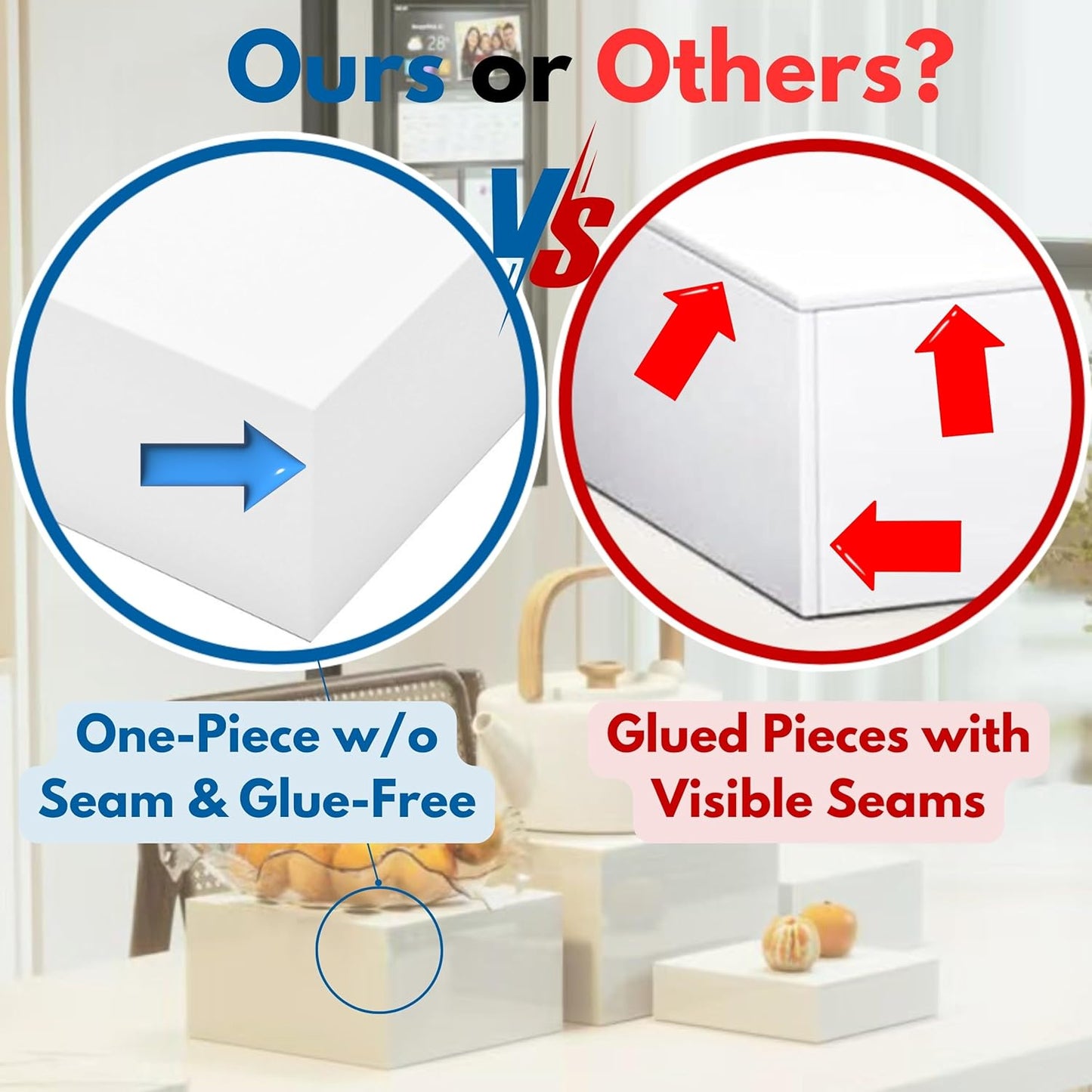 10” Large Buffet Risers with Mini Signs, Table Risers, Buffet Risers and Stands, Acrylic Cube Display Box Riser for Catering Party Buffet Table Food Display, Dessert, Cakes - White, Set of 4 Boxes