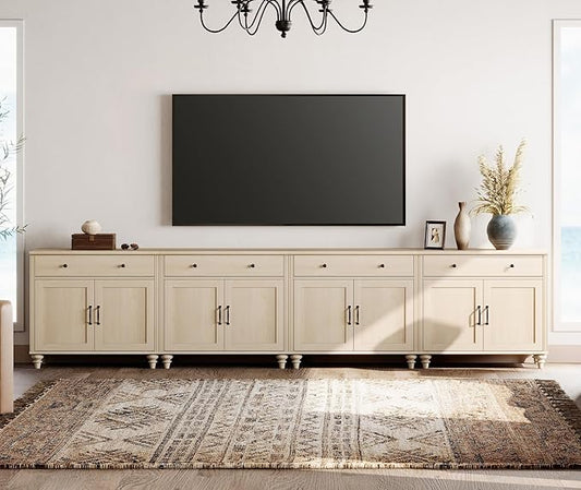 WAMPAT Farmhouse TV Stand for 85 inch TV by WAMPAT