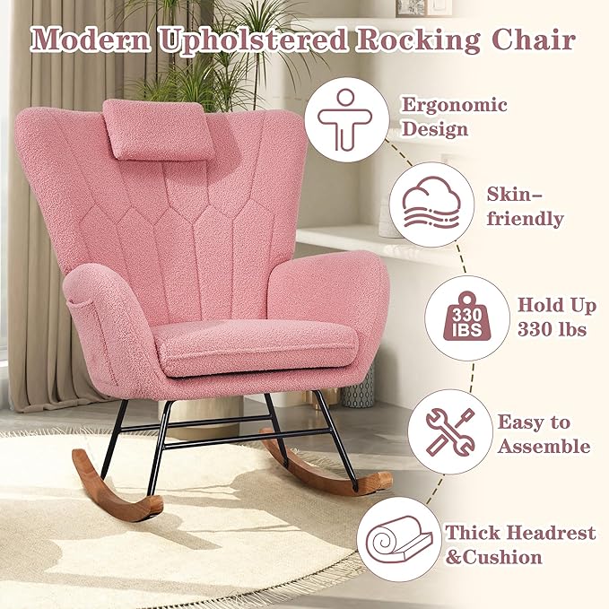 VECELO Rocking Chair Nursery - Image 4