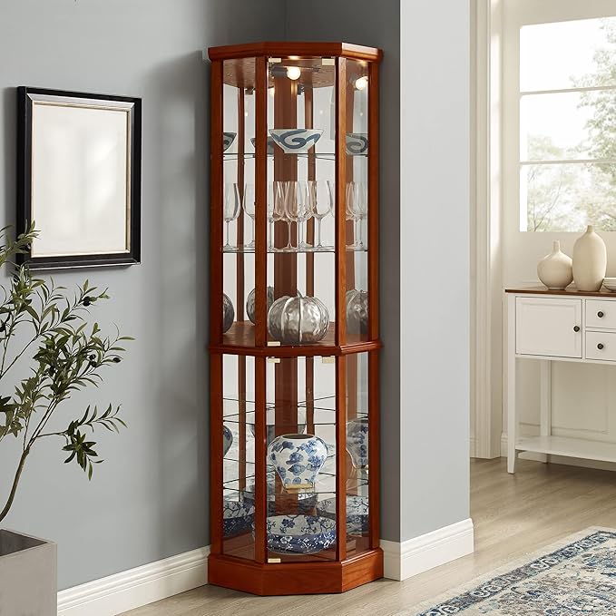 Glass Corner Display Cabinet - Image 4