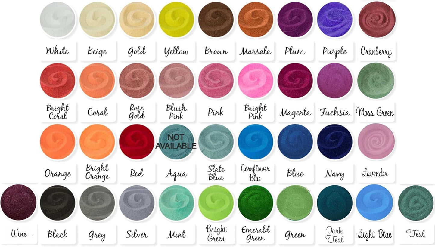 Glass Personalized Blended Family Sand Ceremony Set - Printed w Ink - Unity Sand Set for Weddings w LID, Sand - Together We Make a Family Sand Ceremony Kit for Wedding - Unity Candle Alternative