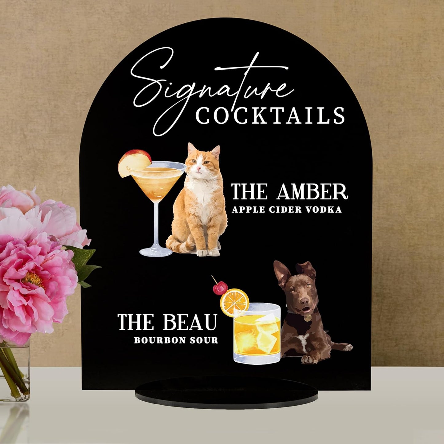 Pet Signature Drink Wedding Signs
