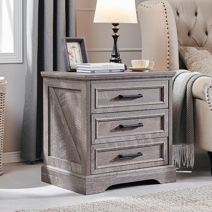 ACCOHOHO Farmhouse Nightstand - Image 3