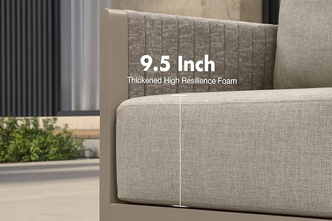 PURPLE LEAF Patio Furniture Set 13 Pieces Patio Seating Sofas Aluminum - Image 3